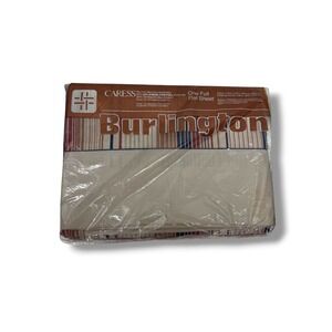 Vintage Burlington Caress Full Flat Sheet NOS‎ Brown Stripe USA Deadstock Sealed